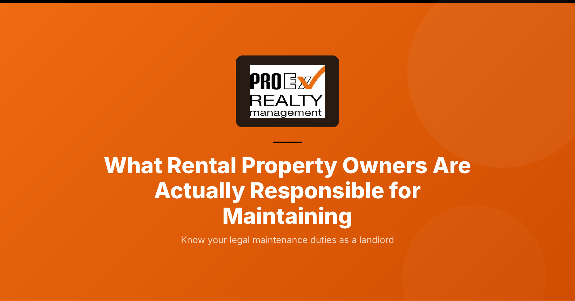 Rental Property Maintenance: What Landlords Are Responsible For