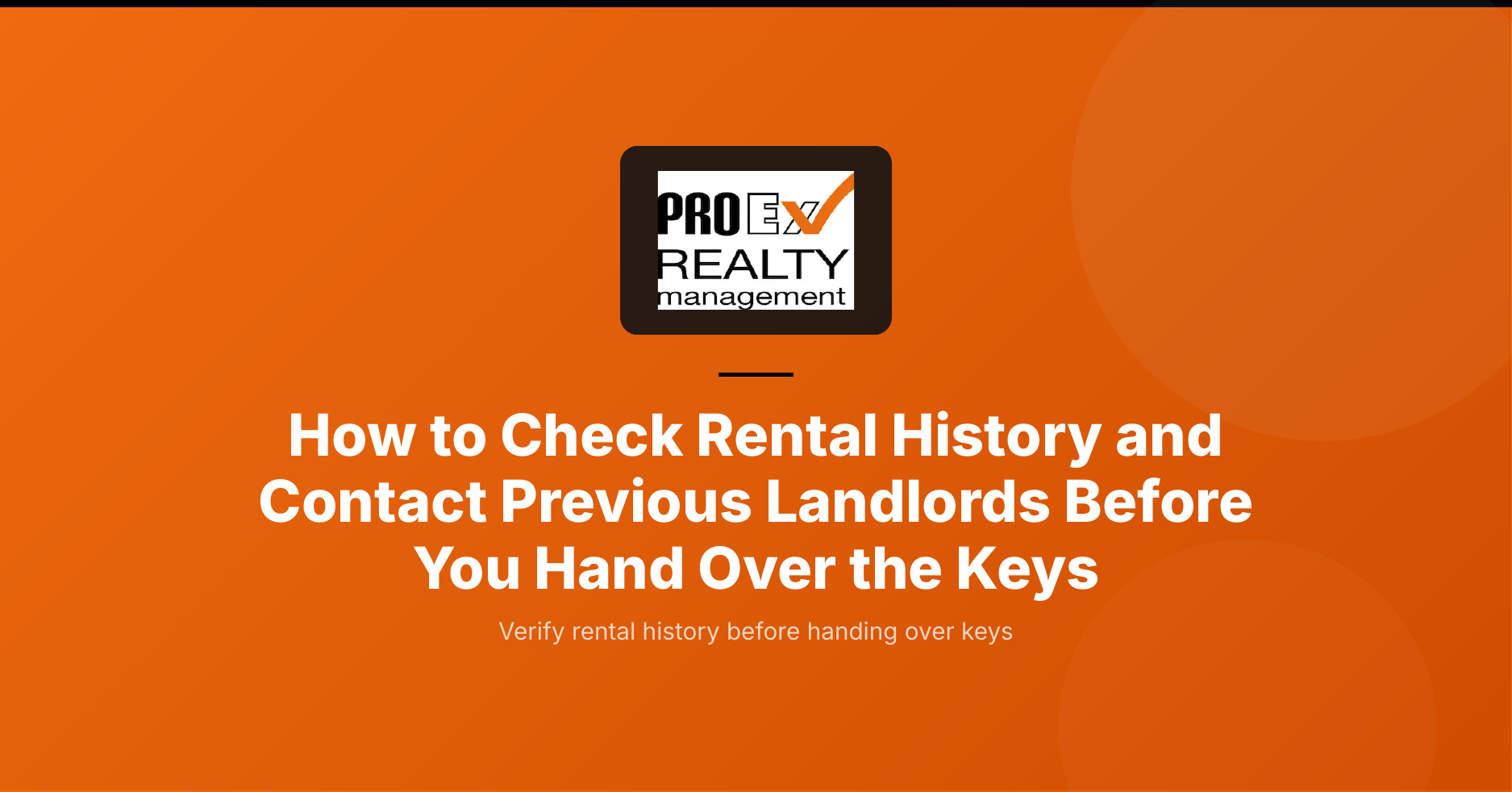 How to check rental history and contact previous landlords