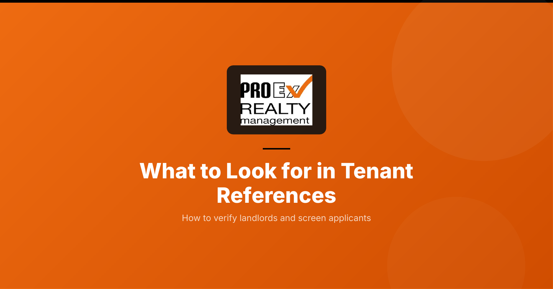 What to look for in tenant references